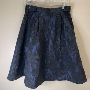H&M | Medium| Fit and Flare Midi | Cotton| Navy blue| Black paisley print
